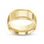 Gold ring polished mill-grained 10mm with a textured band on a white background