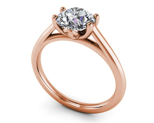 Ivanov Modern Elysium 14k Gold Round Diamond Solitaire Engagement Ring