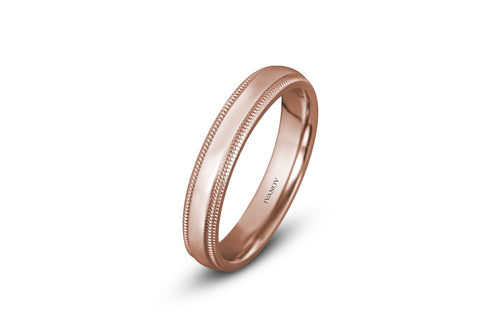 rose gold mens wedding ring 14k gold 4mm