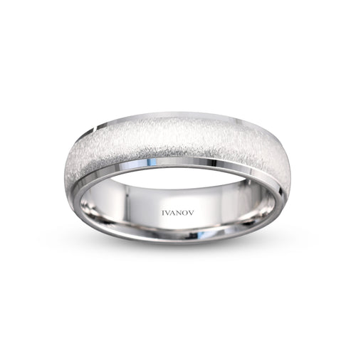 Sovereign Ring 14K Solid Gold Men's Wedding Band Brushed Domed Style