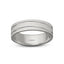 The Rugged Elegance - 14K Gold Men's Wedding Band with Grooved Brushed Finish