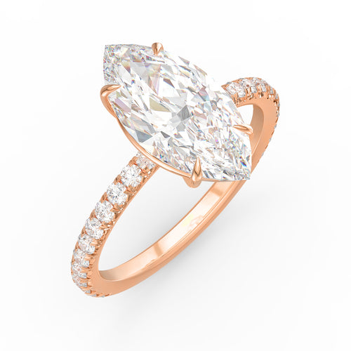 Elegance Veil Marquise Solitaire Lab-Grown Diamond Engagement Ring