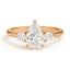 Three Stone Pear Shaped Lab Grown Diamond Engagement Ring