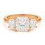 Three Stone Princess Cut Lab Grown Diamond Engagement Ring