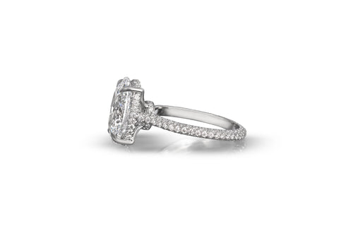 Eagle's Embrace - 3.70ct Lab Grown Oval Diamond Engagement Ring