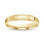 Gold ring polished 3mm migraines edges with 'IVANON' engraving on a white background