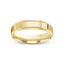 Gold ring polished finish mill-grained edges 5mm width with 'IVANOV' engraving on a white background