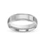 Silver gold wedding band polished mill-grained edges 6mm with 'IVANOS' engraving on a white background
