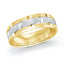 Two-tone gold ring white gold center with diamonds on a white background