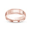 Rose gold ring polished mill-grained 7mm with 'IVANOV' engraving on a white background