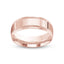 Rose gold ring polished finish mill-grained edges 8mm with 'IVANOV' engraving on a white background
