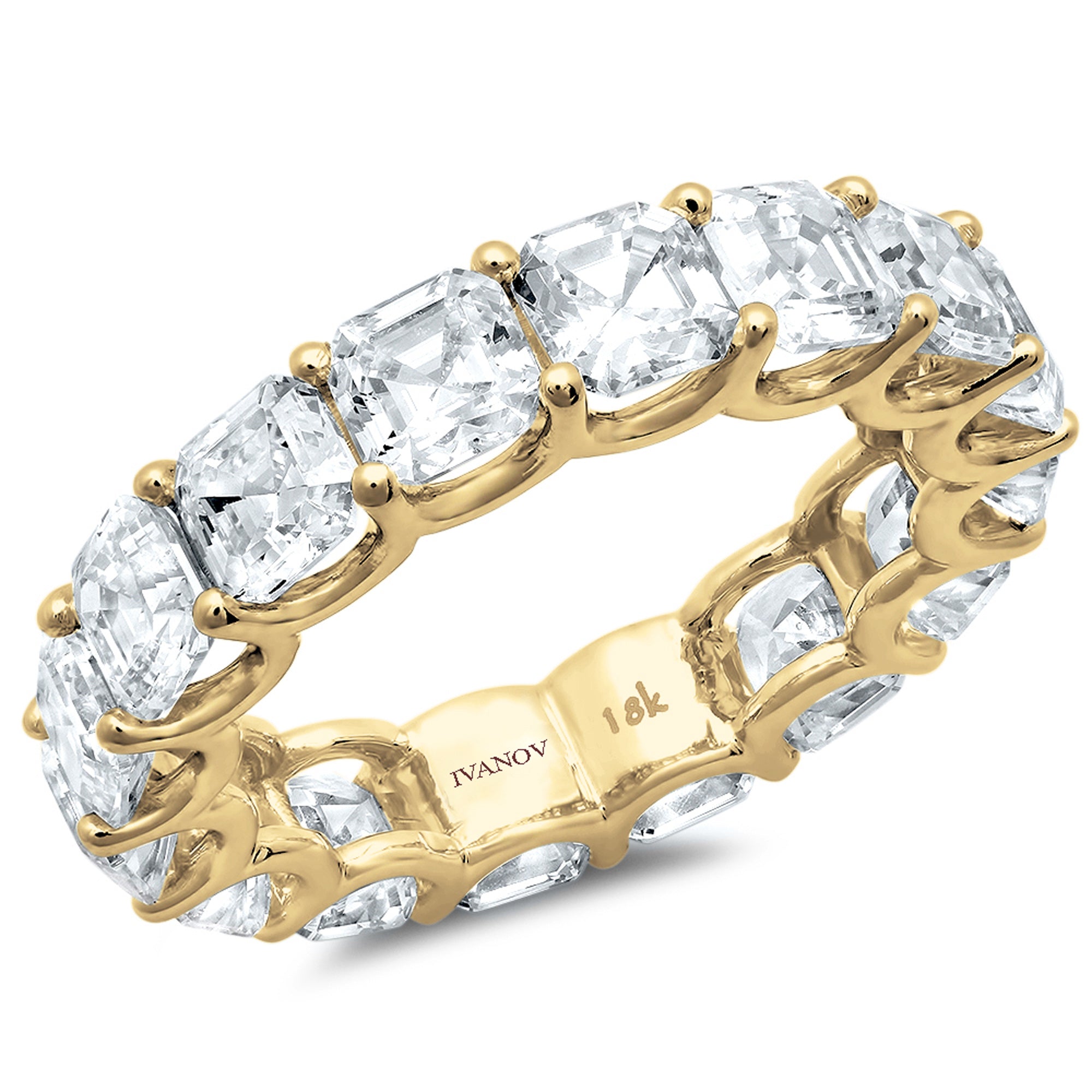 White Gold Asscher cut Diamond Eternity Rings