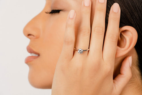 Ivanov Modern Elysium 14k Gold Round Diamond Solitaire Engagement Ring