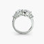 White gold ring with multiple diamonds on a white background