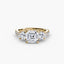 Three-Stone Solitaire Engagement Ring with U Pavé Micro Band