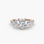 Three-Stone Solitaire Engagement Ring with U Pavé Micro Band