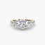 Three-Stone Solitaire Engagement Ring with U Pavé Micro Band