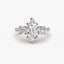 Three-Stone Solitaire Engagement Ring with U Pavé Micro Band