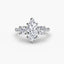 Three-Stone Solitaire Engagement Ring with U Pavé Micro Band