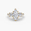 Three-Stone Solitaire Engagement Ring with U Pavé Micro Band