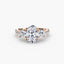 Three-Stone Solitaire Engagement Ring with U Pavé Micro Band