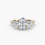 Three-Stone Solitaire Engagement Ring with U Pavé Micro Band