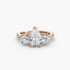 Three-Stone Solitaire Engagement Ring with U Pavé Micro Band