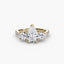 Three-Stone Solitaire Engagement Ring with U Pavé Micro Band