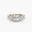 Three-Stone Solitaire Engagement Ring with U Pavé Micro Band