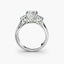 Three stone engagement ring with micro pave on the side of shank
