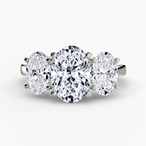 Three Stone Diamond Engagement Ring Trilogy Oval