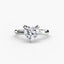 Heart-shaped diamond ring on a white background