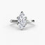 Diamond solitaire ring with a pear-shaped gemstone on a white background