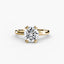 Gold ring with a diamond on a white background