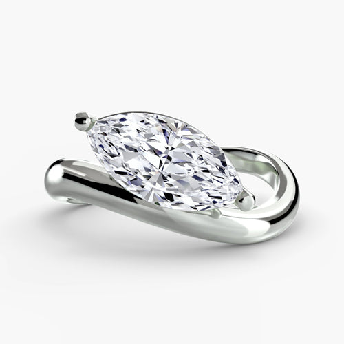 Marquise Diamond The Wave Solitaire Engagement Ring