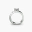 White gold ring with a diamond on a white background