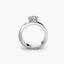 Wide Solitaire Engagement Ring with Pavé Band