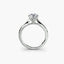 Silver ring with a diamond on a white background