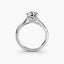 Silver ring with a diamond on a white background