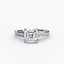 Solitaire Engagement Ring with Pavé Diamonds