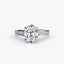 Solitaire Engagement Ring with Pavé Diamonds