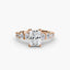 Rose gold diamond ring with a white background
