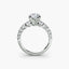 White gold diamond engagement ring with side diamonds on a white background