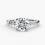Round diamond ring pave on the shank on a white background
