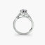 White gold solitaire engagement ring with diamonds on the side on a white background