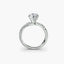 Engagement ring twist shank with u pave setting white gold