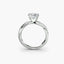 Diamond engagement ring side profile twisted shank with u pave setting and center stone white gold or platinum 