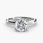 Round diamond solitaire engagement ring white gold or platinum on a white background