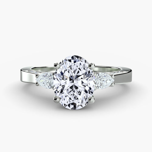 Three Stone with Pavé Shoulders