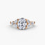 Oval diamond ring with three marquise on the side the Shoulder Cluster Ring Setting Only